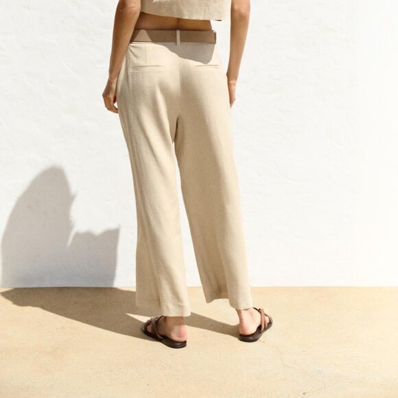 ZARA LINEN CULOTTES WITH BELT - Medium - NWT - Picture 5 of 5